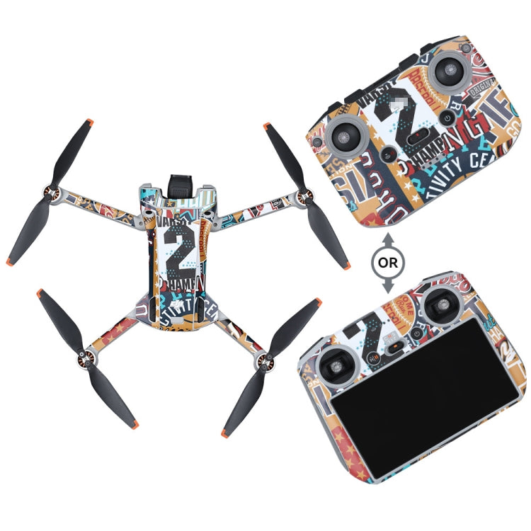 For DJI Mini 3 Pro Remote Control Body Sticker ,Spec: RC-N1 Without Screen(Graffiti No. 2) - Stickers by RCSTQ | Online Shopping UK | buy2fix