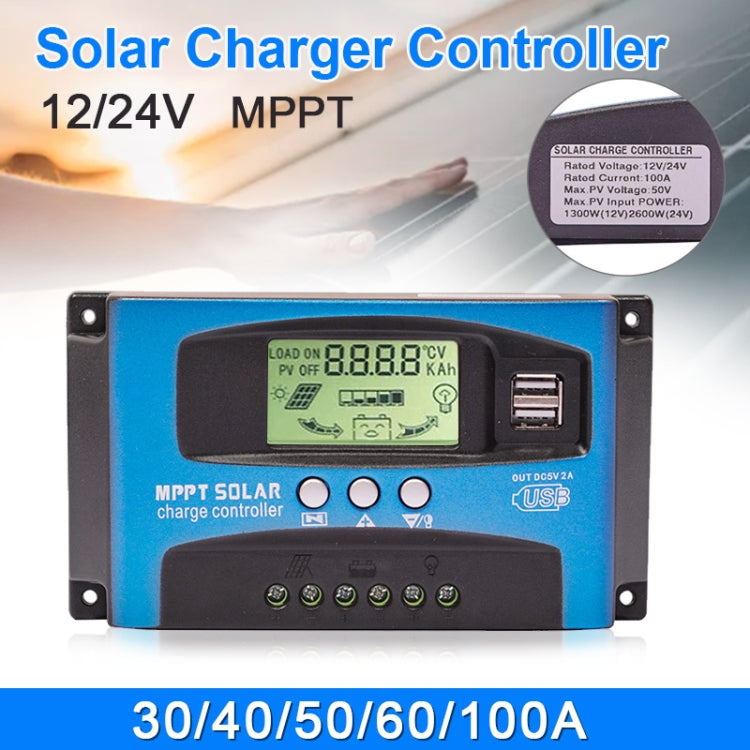 YCX-003 30-100A Solar Charging Controller with LED Screen & Dual USB Port Smart MPPT Charger, Model: 12/24V 60A - Others by buy2fix | Online Shopping UK | buy2fix