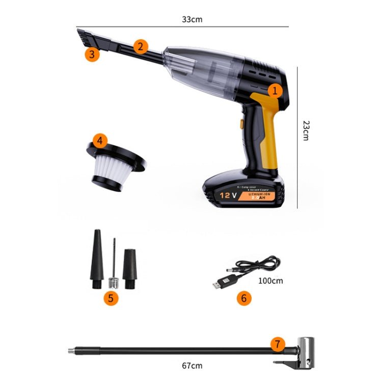 SUITU ST-6637 Wired 5 In 1 60W  Double Motor Car Vacuum Cleaner With Blowing Air Pump Pressure Measuring Lighting Function - Vacuum Cleaner by SUITU | Online Shopping UK | buy2fix