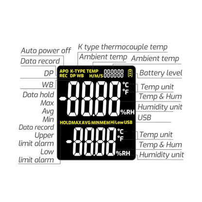 TASI TA622A Temperature Humidity Meter Digital Dew Point Thermometer - Thermostat & Thermometer by TASI | Online Shopping UK | buy2fix