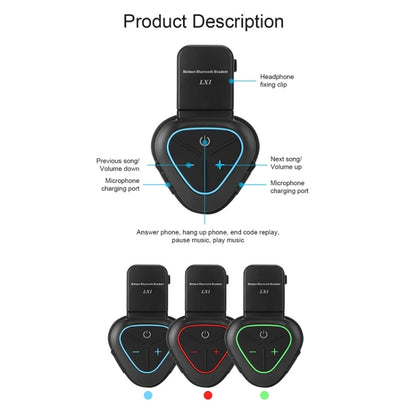 LX1 Motorcycle Half Helmet Waterproof Wireless 5.3 Bluetooth Headset, Version: English(Standard Blue) - Motorcycle Walkie Talkie by buy2fix | Online Shopping UK | buy2fix