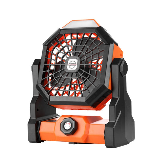 Outdoor Infinitely Variable Speed Portable Large Wind Charging Camping Lighting Fan(Black Orange) - Electric Fans by buy2fix | Online Shopping UK | buy2fix