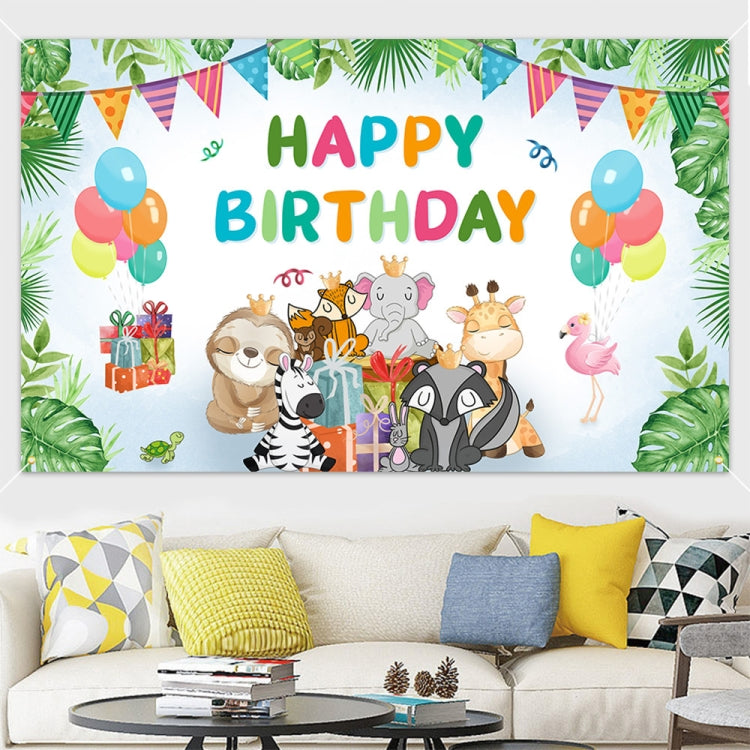 180x90cm 2pcs Animal Birthday Theme Backdrop Cloth Party Decoration(2023SRB92) -  by buy2fix | Online Shopping UK | buy2fix