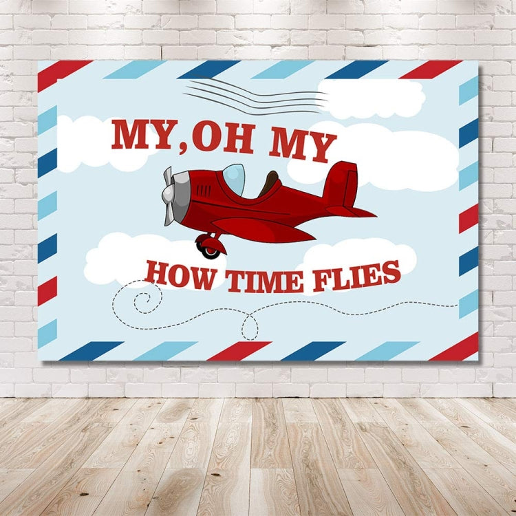 210x150cm Cartoon Small Aircraft Children Birthday Background Cloth -  by buy2fix | Online Shopping UK | buy2fix