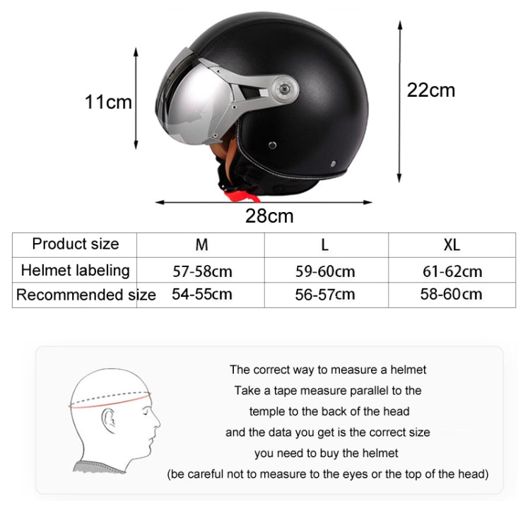 GXT Electric Vehicle Half Cover Four Seasons Retro Helmet, Size: L(Black Red) - Helmets by GXT | Online Shopping UK | buy2fix