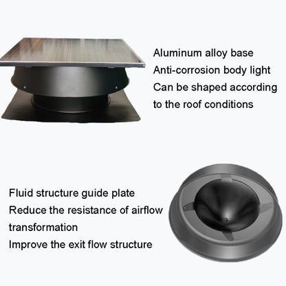 SRVF-320 Solar Roof Exhaust Fan Aluminum Alloy Exhaust Switching Fan Negative Pressure Fan - Others by buy2fix | Online Shopping UK | buy2fix