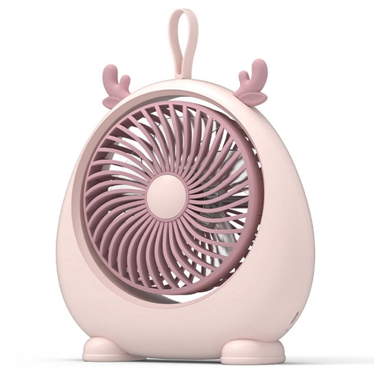 Dormitory Portable Animal Ear Desktop Electric Fan, Style: Charging Version Pink - Electric Fans by buy2fix | Online Shopping UK | buy2fix