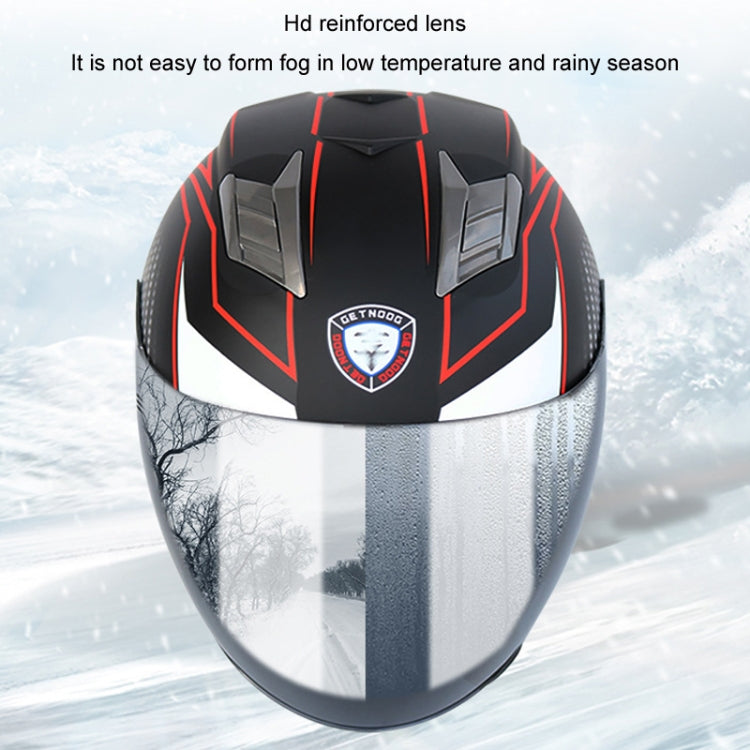 KUQIBAO Motorcycle Smart Bluetooth Sun Protection Double Lens Safety Helmet, Size: XXL(Bright Black Phantom Fiber+Black Tail) - Helmets by KUQIBAO | Online Shopping UK | buy2fix