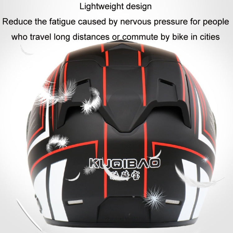 KUQIBAO Motorcycle Smart Bluetooth Sun Protection Double Lens Safety Helmet, Size: XXL(White+Gray Tail) - Helmets by KUQIBAO | Online Shopping UK | buy2fix