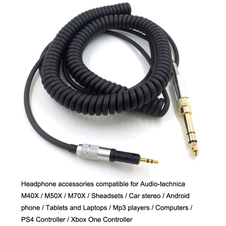 For ATH-M50X / M40X / M70X Spring Headset Audio Cable AUX 2.5mm Head - Headset Accessories by buy2fix | Online Shopping UK | buy2fix