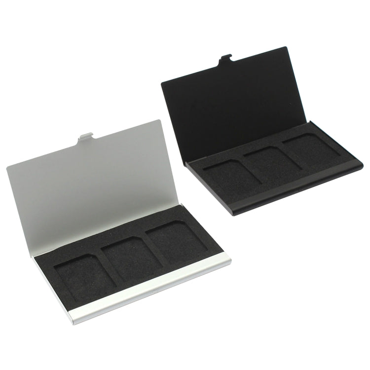 3SD Aluminum Alloy Memory Card Case Card Box Holders(Silver) - Card Case by buy2fix | Online Shopping UK | buy2fix