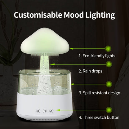 CH08 450ml Rain Humidifier Mushroom Cloud Colorful Night Lamp Aromatherapy Machine, Style: With Remote Controller(White) - Air Purifiers & Accessories by buy2fix | Online Shopping UK | buy2fix