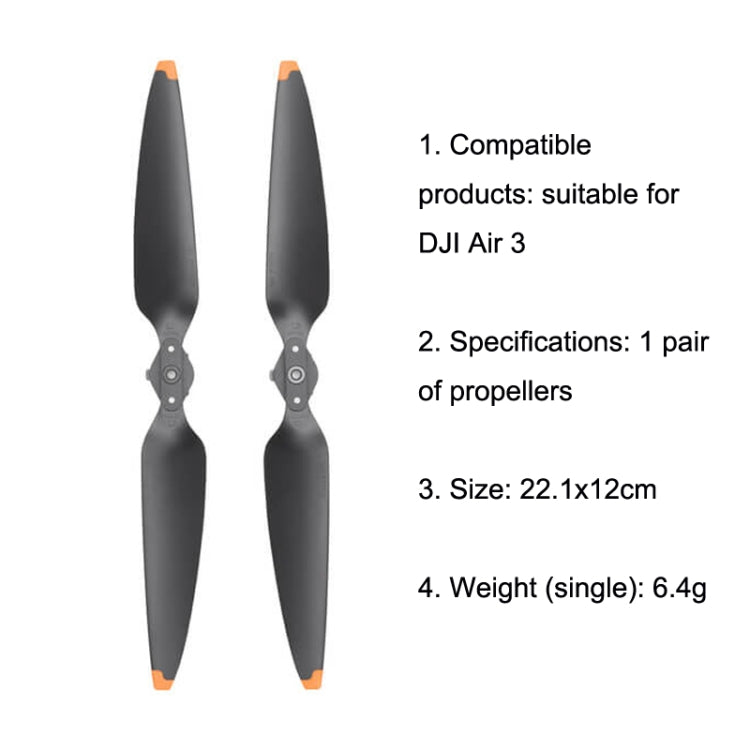 Original DJI Air 3 1pair Noise Reduction Propeller(Black) -  by DJI | Online Shopping UK | buy2fix