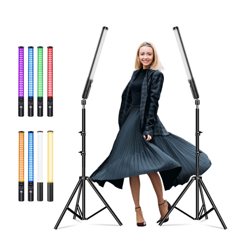 Pixel S24 RGB Fill Light Rod Handheld Portable Color Icelet Outdoor Videos Live Broadcast Studio Camera Stick Lamp(Standard Set+US Plug Adapter) -  by Pixel | Online Shopping UK | buy2fix