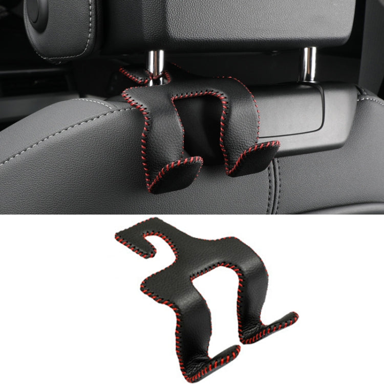 Car Double Hook Stainless Steel Rear Headrest Mobile Phone Holder(Black Red Line) - Auto Fastener & Clips by buy2fix | Online Shopping UK | buy2fix