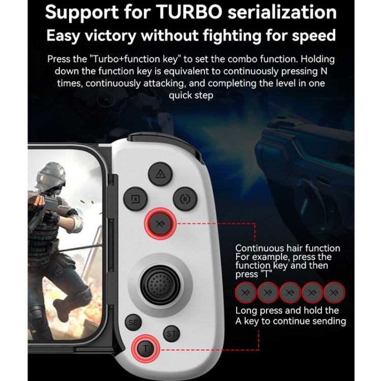 D6  Bluetooth Retractable Gamepad Dual Hall Six-Axis Somatosensory For Android/IPhone /Switch(Black) - Gamepads by buy2fix | Online Shopping UK | buy2fix