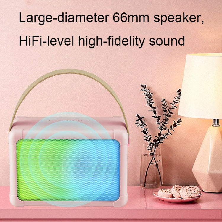 Portable RGB Lighting Effect Bluetooth Speaker Home Mini Karaoke Audio, Style: Speaker(Pink) - Microphone by buy2fix | Online Shopping UK | buy2fix