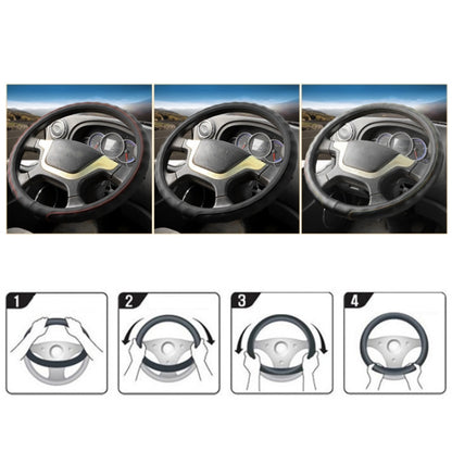 45cm Leather Truck Steering Wheel Cover(Black) - Steering Wheel Accessories by buy2fix | Online Shopping UK | buy2fix