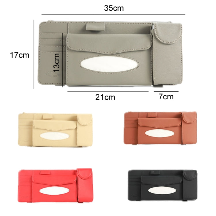 Car Tissue Box Multifunctional Hanging Sun Visor Glasses Card Holder, Model: Beige - Sunglasses & Glasses Clips by buy2fix | Online Shopping UK | buy2fix