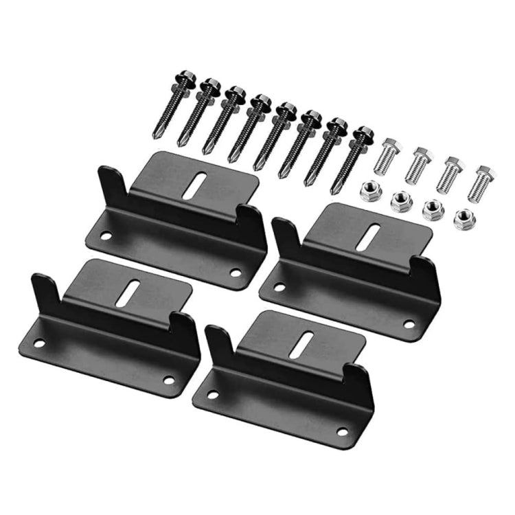 4pcs /Set Aluminum Solar Panel Mounting Bracket(Black) - Bumper by buy2fix | Online Shopping UK | buy2fix