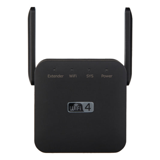 2.4G 300M Wi-Fi Amplifier Long Range WiFi Repeater Wireless Signal Booster US Plug Black - Broadband Amplifiers by buy2fix | Online Shopping UK | buy2fix