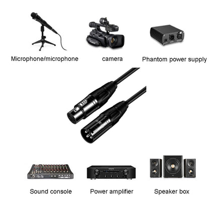 JINGHUA Microphone Cable XLR Male To Female Balanced Cable Mixing Console Amplifier Audio Cable, Length: 1.5M - Microphone Audio Cable & Connector by JINGHUA | Online Shopping UK | buy2fix