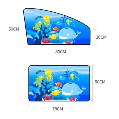 Car Cartoon Magnetic Sunshade Sunscreen Telescopic Collapsible Sunshield, Size:Rear Square(Amusement Park) - Window Foils & Solar Protection by buy2fix | Online Shopping UK | buy2fix