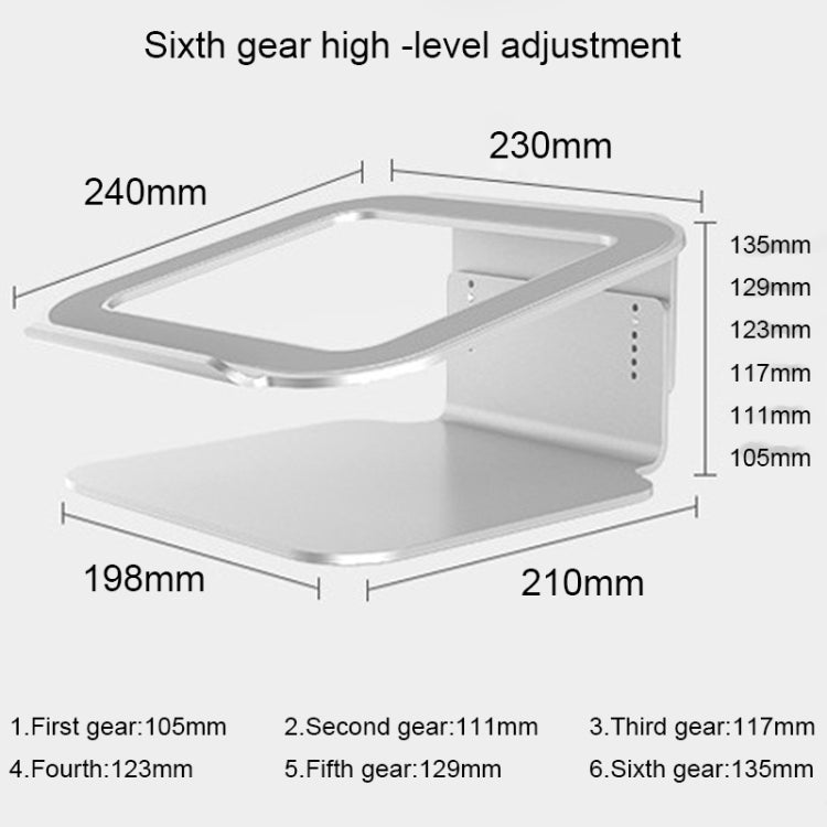 Height Adjustable Aluminum Alloy Laptop Cooling Stand 360 Rotation Ergonomic 10-17 inch Notebook Holder for MacBook Air Pro - Laptop Stand by COOLCOLD | Online Shopping UK | buy2fix