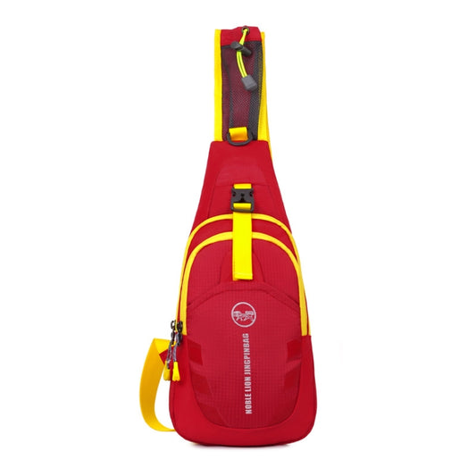 Motorcycle Waterproof Nylon Backpack Convenient Motorbike Chest Bag Backpack Camping Hiking Running Outdoor Sport Bag(Red + Yellow) - Bags & Luggages by buy2fix | Online Shopping UK | buy2fix