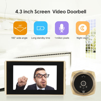 N6 2.0 Million Pixels 4.3 inch Screen Video Doorbell(Black) - Security by buy2fix | Online Shopping UK | buy2fix