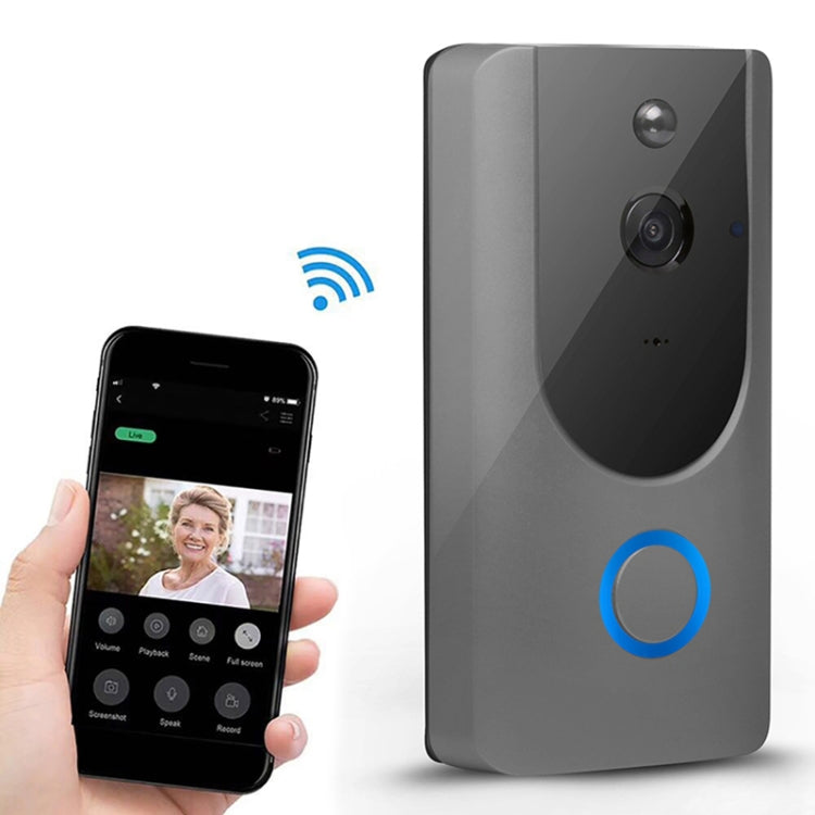 M2 720P Smart WIFI Video Visual Doorbell,Support Mobile Phone Remote Monitoring & Night Vision (Grey) - Security by buy2fix | Online Shopping UK | buy2fix