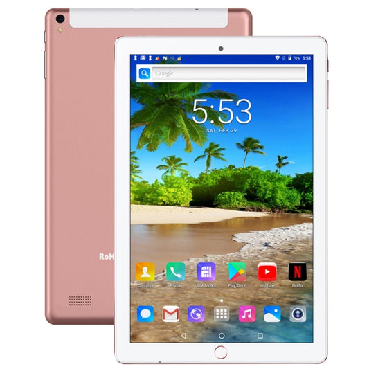 BDF P10 3G Phone Call Tablet PC, 10 inch, 1GB+16GB, Android 5.1, MTK6592 Octa Core, Support Dual SIM & Bluetooth & WiFi & GPS, EU Plug(Rose Gold) - BDF by BDF | Online Shopping UK | buy2fix