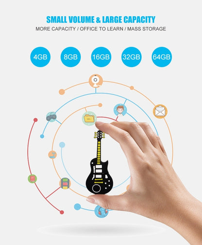 MicroDrive 64GB USB 2.0 Triangle Guitar U Disk - USB Flash Drives by MicroDrive | Online Shopping UK | buy2fix